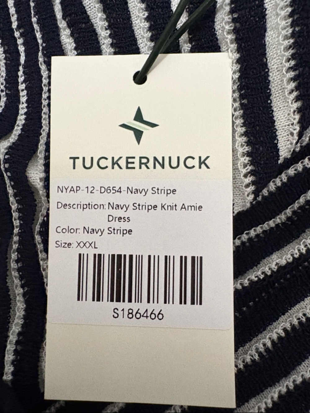 Tuckernuck Navy Blue and White Vertical-Stripe Knit Maxi Dress - Picture 3 of 8